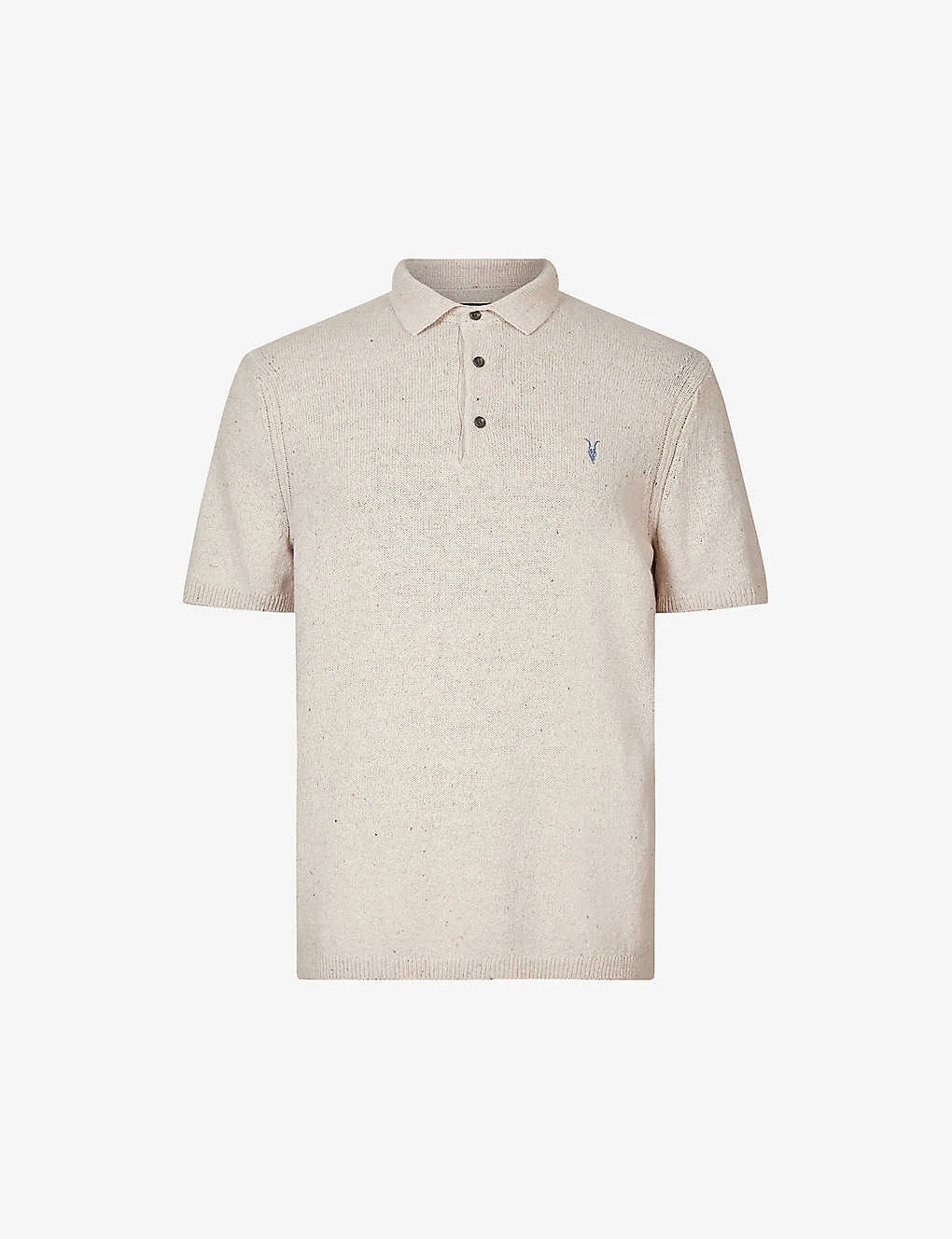 AllSaints Ramskull-embroidered Recycled Cotton-blend Polo Shirt 3 AllSaints Ramskull-embroidered Recycled Cotton-blend Polo Shirt
