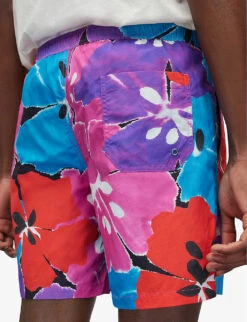 AllSaints Mallorca Graphic-print Regular-fit Woven Swim Shorts -Baker Klein Shop R04082447 JETBLACK ALT04