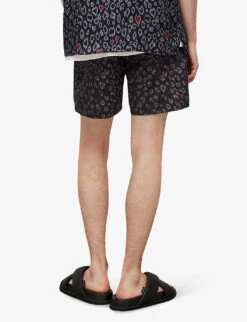 AllSaints Romantik Leopard-print Recycled-polyamide Swim Trunks -Baker Klein Shop R04082735 JETBLACK ALT03