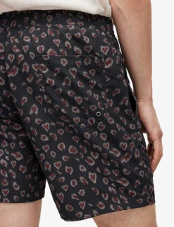 AllSaints Romantik Leopard-print Recycled-polyamide Swim Trunks -Baker Klein Shop R04082735 JETBLACK ALT04