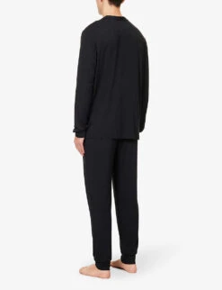 Eberjey Henry Long-sleeved Stretch-jersey Pyjama Set -Baker Klein Shop R04084813 BLACK ALT03