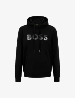 Boss Logo-print Relaxed-fit Cotton-blend Hoody
