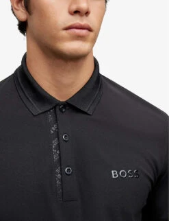 Athleisure Logo-embossed Cotton Polo Shirt 11 Athleisure Logo-embossed Cotton Polo Shirt -Baker Klein Shop R04086055 BLACK ALT04