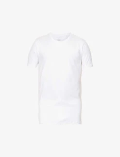 Falke Regular-fit Crewneck Stretch-cotton T-shirt Pack Of Two