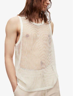 AllSaints Anderson Open-mesh Organic-cotton Vest Top 9 AllSaints Anderson Open-mesh Organic-cotton Vest Top -Baker Klein Shop R04086642 CHALKWHITE ALT02