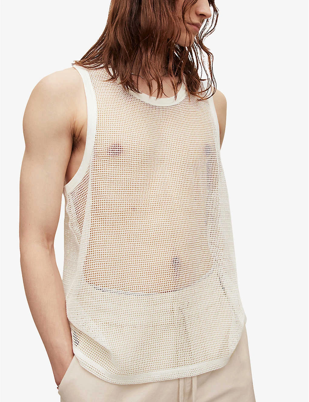 AllSaints Anderson Open-mesh Organic-cotton Vest Top 5 AllSaints Anderson Open-mesh Organic-cotton Vest Top - Image 3