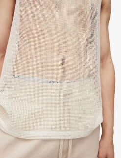AllSaints Anderson Open-mesh Organic-cotton Vest Top 11 AllSaints Anderson Open-mesh Organic-cotton Vest Top -Baker Klein Shop R04086642 CHALKWHITE ALT04
