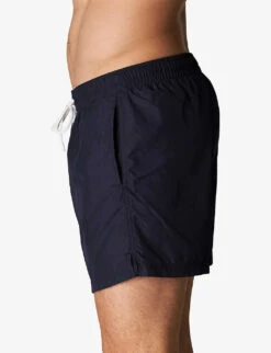 ETON Patch-pocket Drawstring Swim Trunks -Baker Klein Shop R04088565 NAVYBLUE ALT02