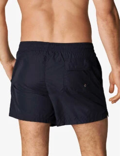ETON Patch-pocket Drawstring Swim Trunks -Baker Klein Shop R04088565 NAVYBLUE ALT03