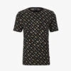 Boss Monogram-print Regular-fit Cotton T-shirt -Baker Klein Shop R04093687 BLACK M