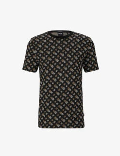 Boss Monogram-print Regular-fit Cotton T-shirt