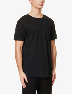 Jordan Crewneck Linen T-shirt -Baker Klein Shop R04095889 BLACK ALT02