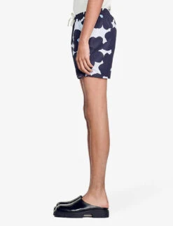 Sandro Flower-print Drawstring-waistband Swim Shorts -Baker Klein Shop R04102550 BLEUS ALT02