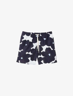 Sandro Flower-print Drawstring-waistband Swim Shorts