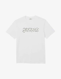 Sandro Cloud Logo-embroidered Cotton-jersey T-shirt