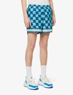 Casablanca Brand-patch Graphic-print Swim Shorts -Baker Klein Shop R04108435 POOLTILE ALT02