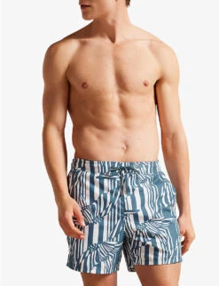 Ted Baker Peaty Butterfly-print Recycled-polyester Swim Shorts -Baker Klein Shop R04117774 MIDBLUE ALT02