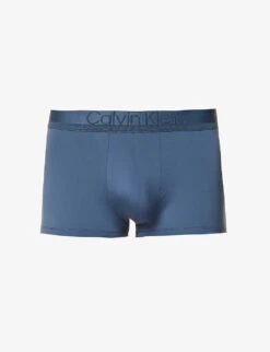Calvin Klein Logo-waistband Low-rise Stretch-jersey Trunks