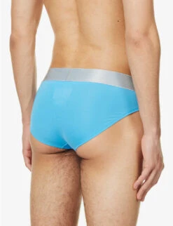 Calvin Klein Pack Of Three Logo-waistband Mid-rise Stretch-woven Briefs -Baker Klein Shop R04117832 MULTI ALT02