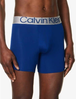 Calvin Klein Logo-print Pack Of Three Stretch-cotton Trunks -Baker Klein Shop R04117850 MULTI ALT03
