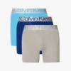 Calvin Klein Logo-print Pack Of Three Stretch-cotton Trunks 2 Calvin Klein Logo-print Pack Of Three Stretch-cotton Trunks -Baker Klein Shop R04117850 MULTI M