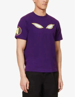 Graphic-print Regular-fit Cotton-jersey T-shirt -Baker Klein Shop R04118334 PURPLE ALT02