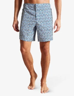 Ted Baker Crabbe Geometric-print Regular-fit Woven Swim Shorts 8 Ted Baker Crabbe Geometric-print Regular-fit Woven Swim Shorts -Baker Klein Shop R04122391 BLUE ALT02