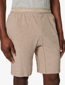 Calvin Klein Branded-waistband Stretch-cotton Pyjama Shorts -Baker Klein Shop R04123673 ELEMENTHEATHER ALT04