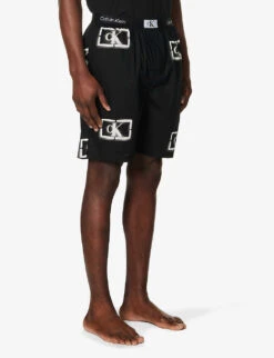 Calvin Klein 1996 Logo-print Organic-cotton Pyjama Shorts -Baker Klein Shop R04123681 LOGOPRINTBLACK ALT02
