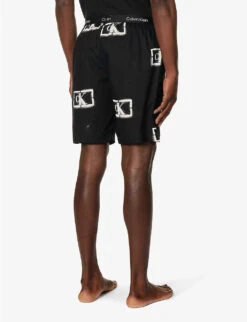 Calvin Klein 1996 Logo-print Organic-cotton Pyjama Shorts -Baker Klein Shop R04123681 LOGOPRINTBLACK ALT03