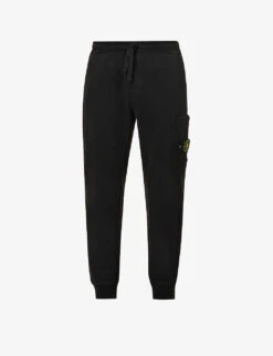 Stone Island Pocket Badge Tapered-leg Cotton-jersey Jogging Bottoms