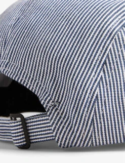 Ted Baker Declann Logo-embroidered Striped Stretch-cotton Blend Cap 7 Ted Baker Declann Logo-embroidered Striped Stretch-cotton Blend Cap -Baker Klein Shop R04125127 GREY ALT02