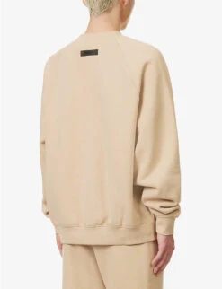 ESSENTIALS Logo-patch Relaxed-fit Cotton-blend Sweatshirt -Baker Klein Shop R04126216 SAND ALT03