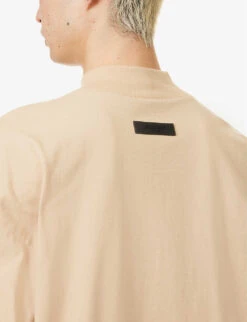 ESSENTIALS Logo-patch Relaxed-fit Cotton-blend Sweatshirt -Baker Klein Shop R04126216 SAND ALT04