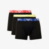 Emporio Armani Branded-waistband Pack Of Three Stretch-cotton Boxers -Baker Klein Shop R04126812 NERONERONERO M