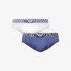 Emporio Armani Branded-waistband Pack Of Two Stretch-cotton Briefs