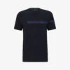 Boss Brand-print Ribbed-trim Cotton-jersey T-shirt -Baker Klein Shop R04127540 DARKBLUE M