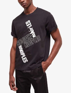 THE KOOPLES Graphic-slogan Cotton-jersey T-shirt 10 THE KOOPLES Graphic-slogan Cotton-jersey T-shirt -Baker Klein Shop R04127700 BLA28 ALT02