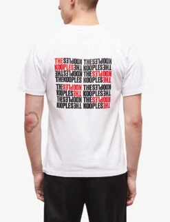 THE KOOPLES Logo-print Cotton-jersey T-shirt -Baker Klein Shop R04127702 WHI01 ALT03