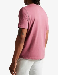 Ted Baker Tywinn Regular-fit Short-sleeve Cotton T-shirt -Baker Klein Shop R04133343 PINK ALT03