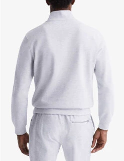 Reiss Bishop Half-zip Stretch-knit Sweatshirt -Baker Klein Shop R04134005 GREYMELANGE ALT03