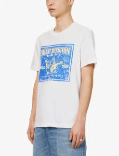 True Religion Vintage Logo-print Cotton-jersey T-shirt -Baker Klein Shop R04134910 OPTICWHITE ALT02