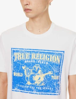 True Religion Vintage Logo-print Cotton-jersey T-shirt -Baker Klein Shop R04134910 OPTICWHITE ALT04
