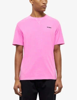 THE KOOPLES Logo-print Crew-neck Cotton T-shirt -Baker Klein Shop R04135866 PINK1 ALT02