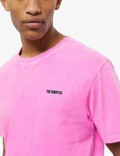 THE KOOPLES Logo-print Crew-neck Cotton T-shirt -Baker Klein Shop R04135866 PINK1 ALT04