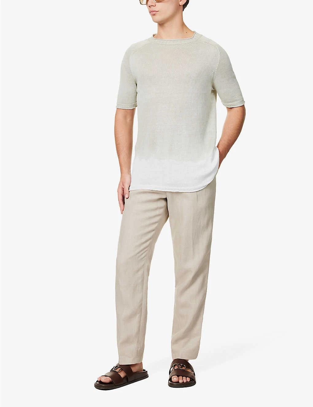 120% Lino Gradient Crewneck Linen-knit Top 4 120% Lino Gradient Crewneck Linen-knit Top - Image 2