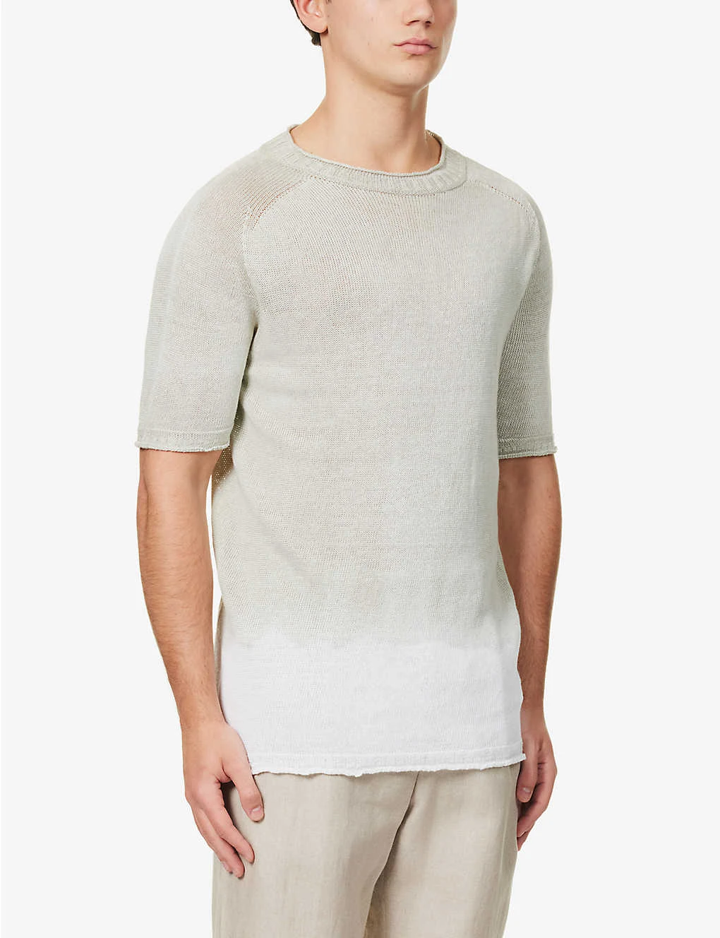 120% Lino Gradient Crewneck Linen-knit Top 5 120% Lino Gradient Crewneck Linen-knit Top - Image 3