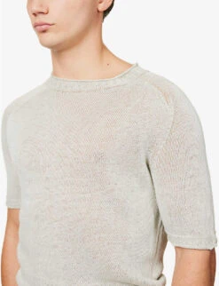 120% Lino Gradient Crewneck Linen-knit Top 11 120% Lino Gradient Crewneck Linen-knit Top -Baker Klein Shop R04136767 SIHBORIARMY ALT04