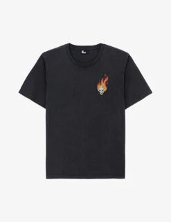 THE KOOPLES Skull On Fire-print Cotton-jersey T-shirt