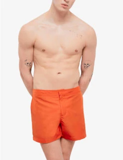 THE KOOPLES Elasticated-waist Side-slip Woven Swim Shorts -Baker Klein Shop R04138180 ORA01 ALT02